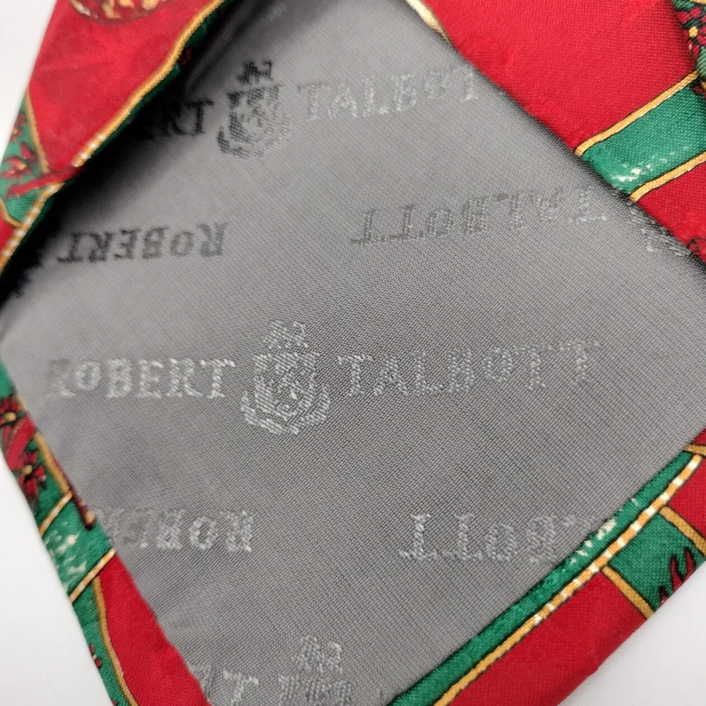 Parisian Robert Talbott Men's Tie Silk Hand Sewn Italy Christmas Santa Holiday - Picture 5 of 10